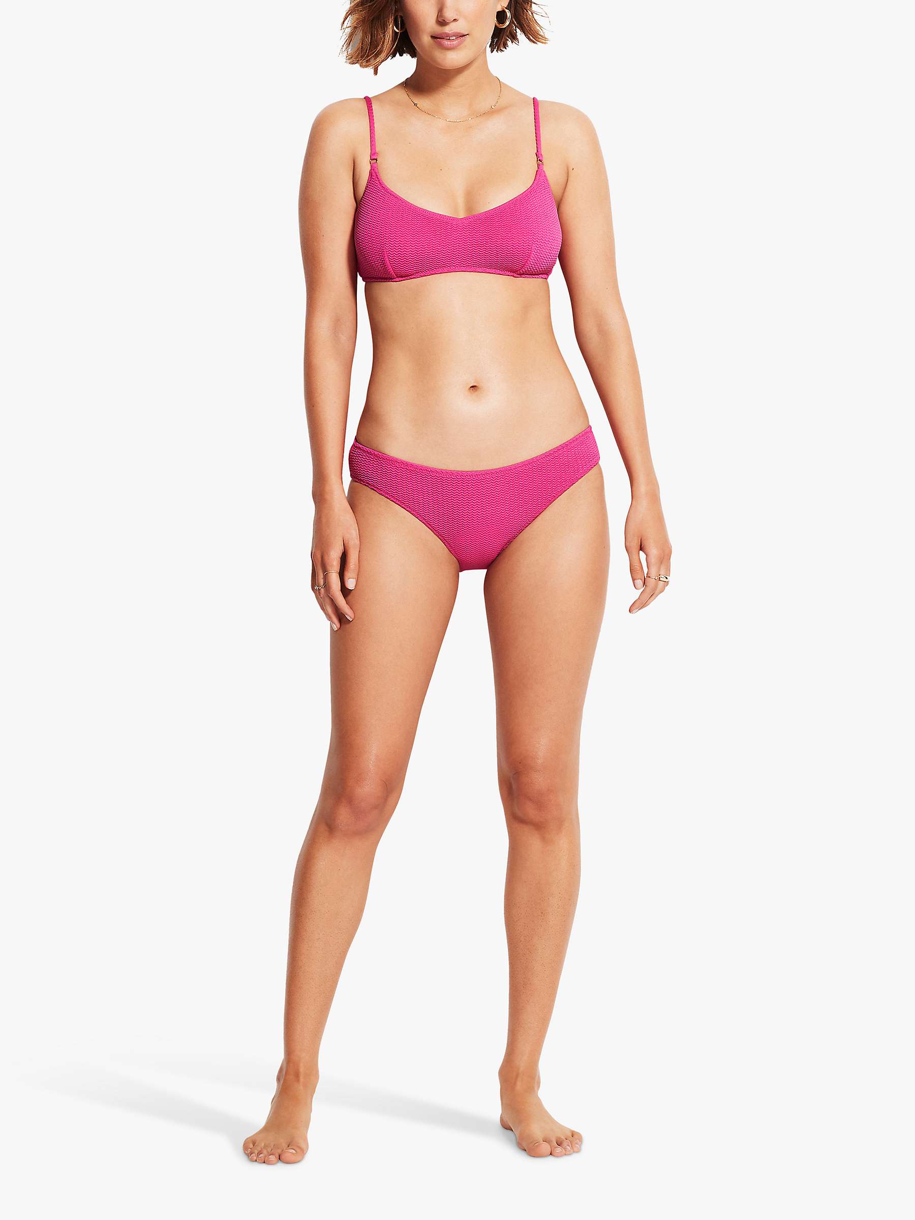 Buy Seafolly Sea Dive Bralette Bikini Top, Fuchsia Pink Online at johnlewis.com