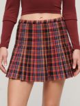 Superdry Mid Rise Check Mini Skirt, Multi