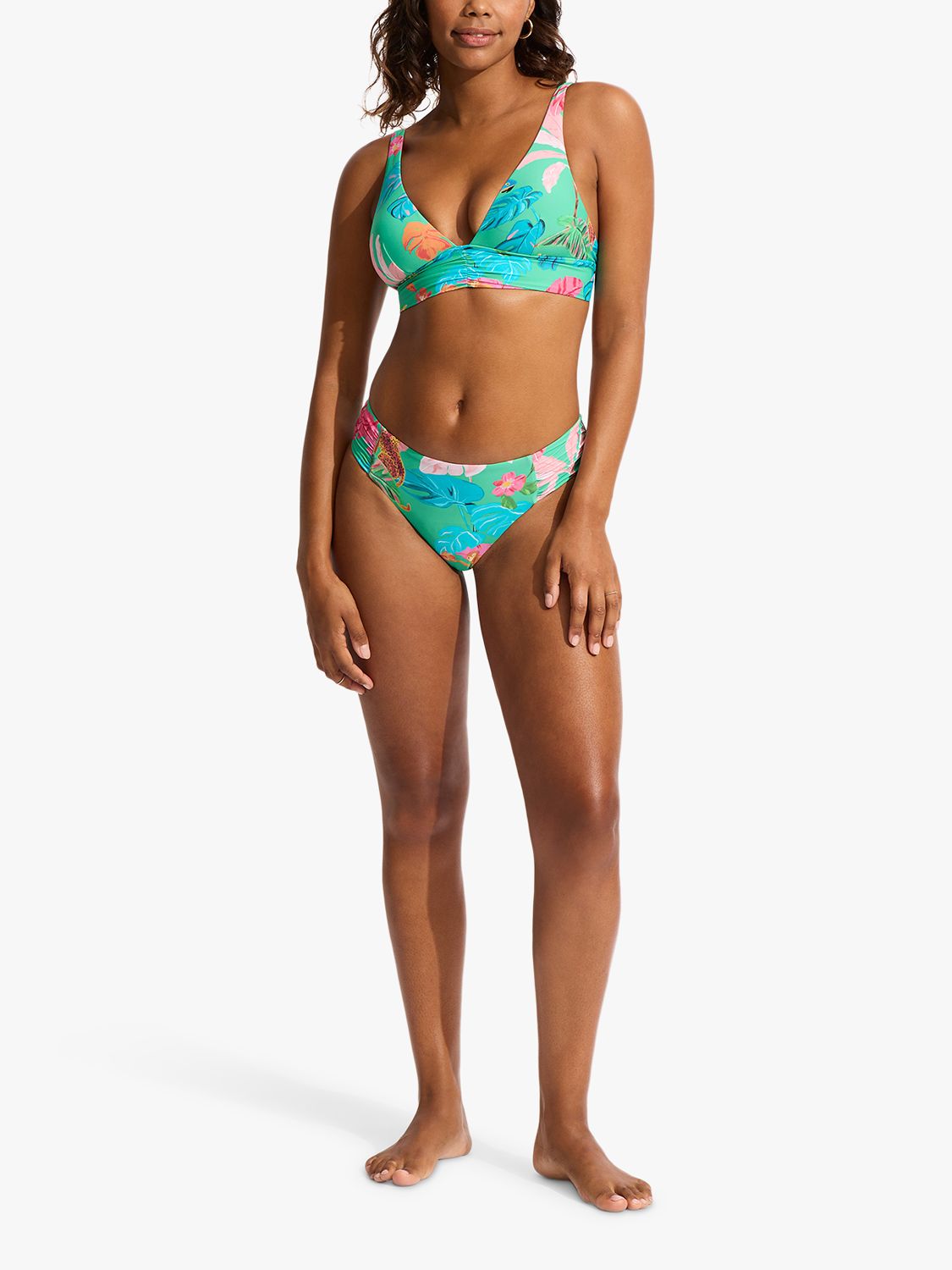 Buy Seafolly Tropica Bikini Top, Jade Online at johnlewis.com