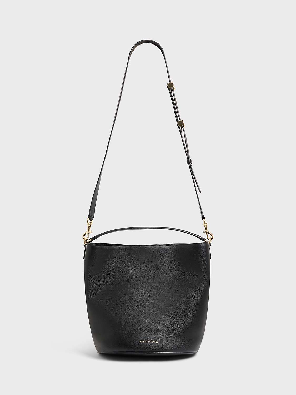 Buy Gerard Darel Le Sandrine Leather Bucket Bag, Black Online at johnlewis.com