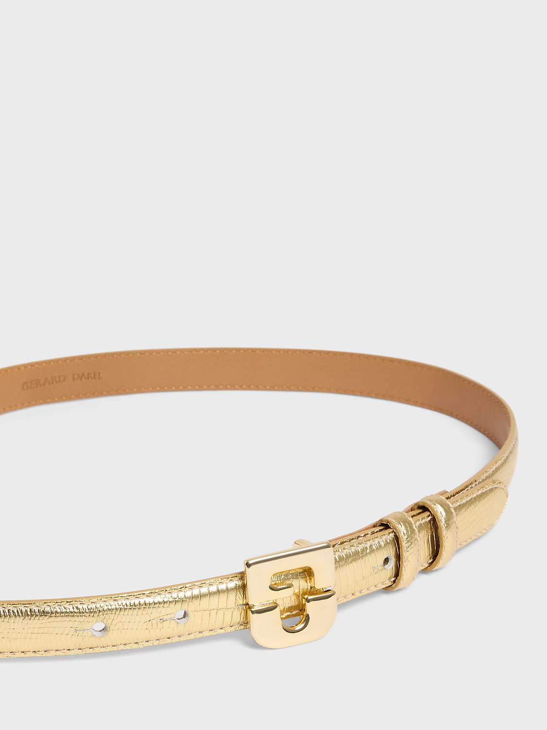 Buy Gerard Darel Le Mini Lauren Skinny Leather Belt, Gold Online at johnlewis.com