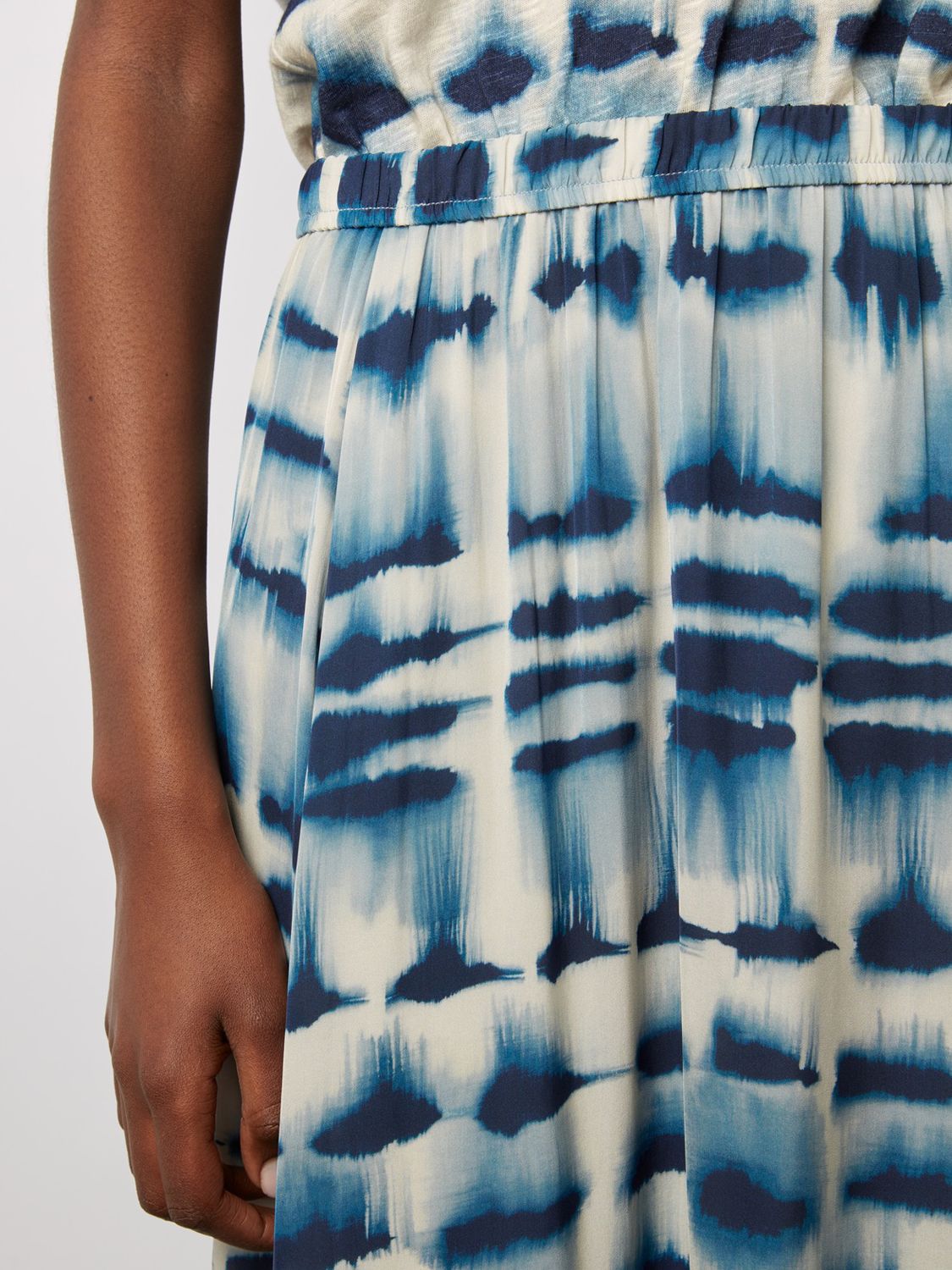 Buy Gerard Darel Danica Tie-Dye Print Midi Skirt, Ink/Multi Online at johnlewis.com