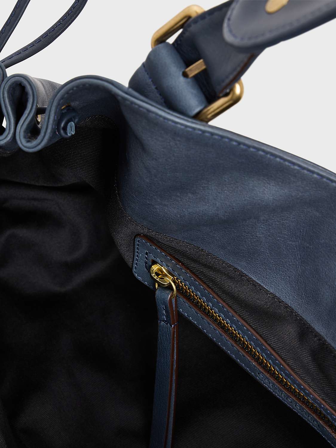 Buy Gerard Darel 24H Leather Shoulder Bag, Navy Online at johnlewis.com