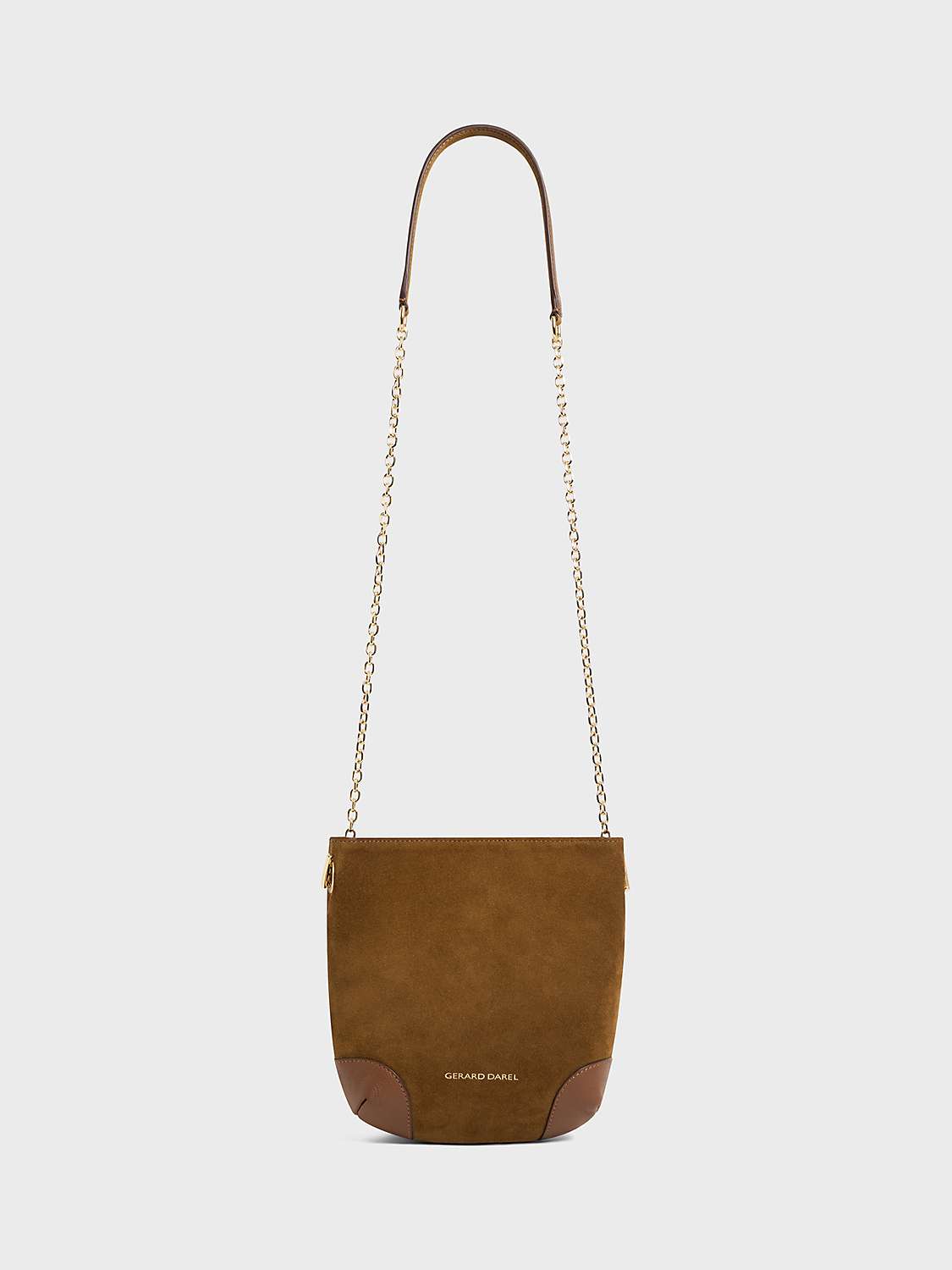 Buy Gerard Darel Mini Charlotte Suede Shoulder Bag, Amber Online at johnlewis.com