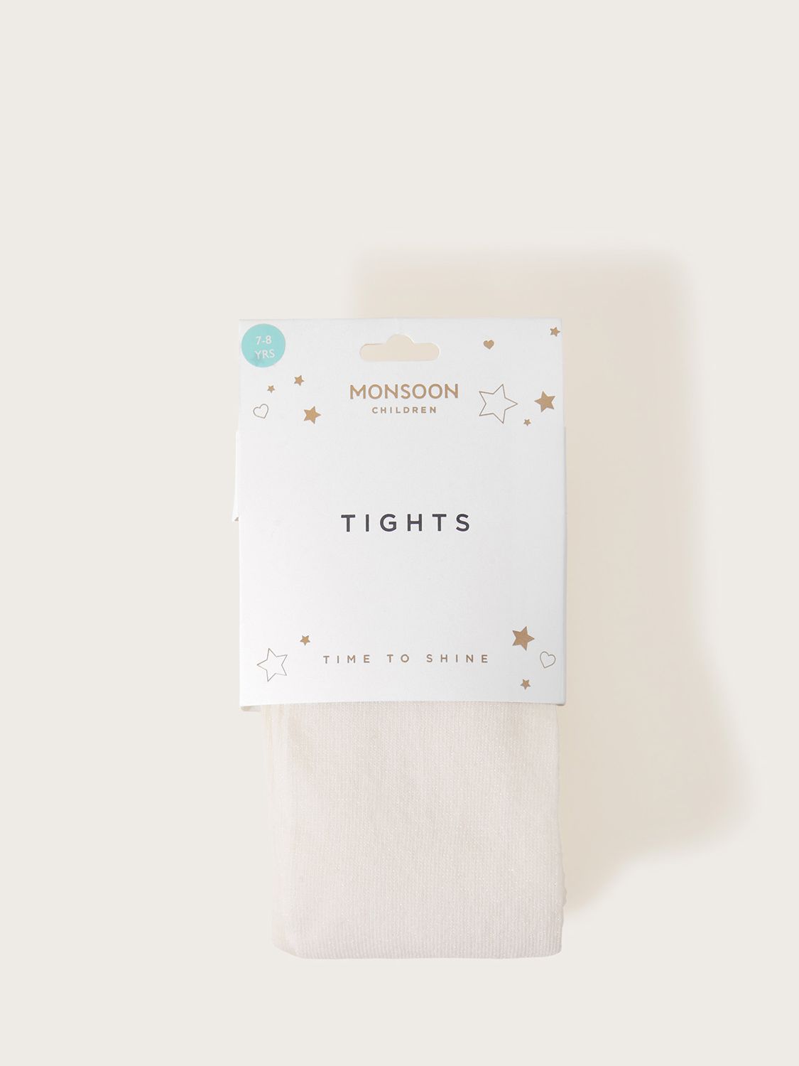 Monsoon Kids' Frosted Tights, Ivory, 3-4 years