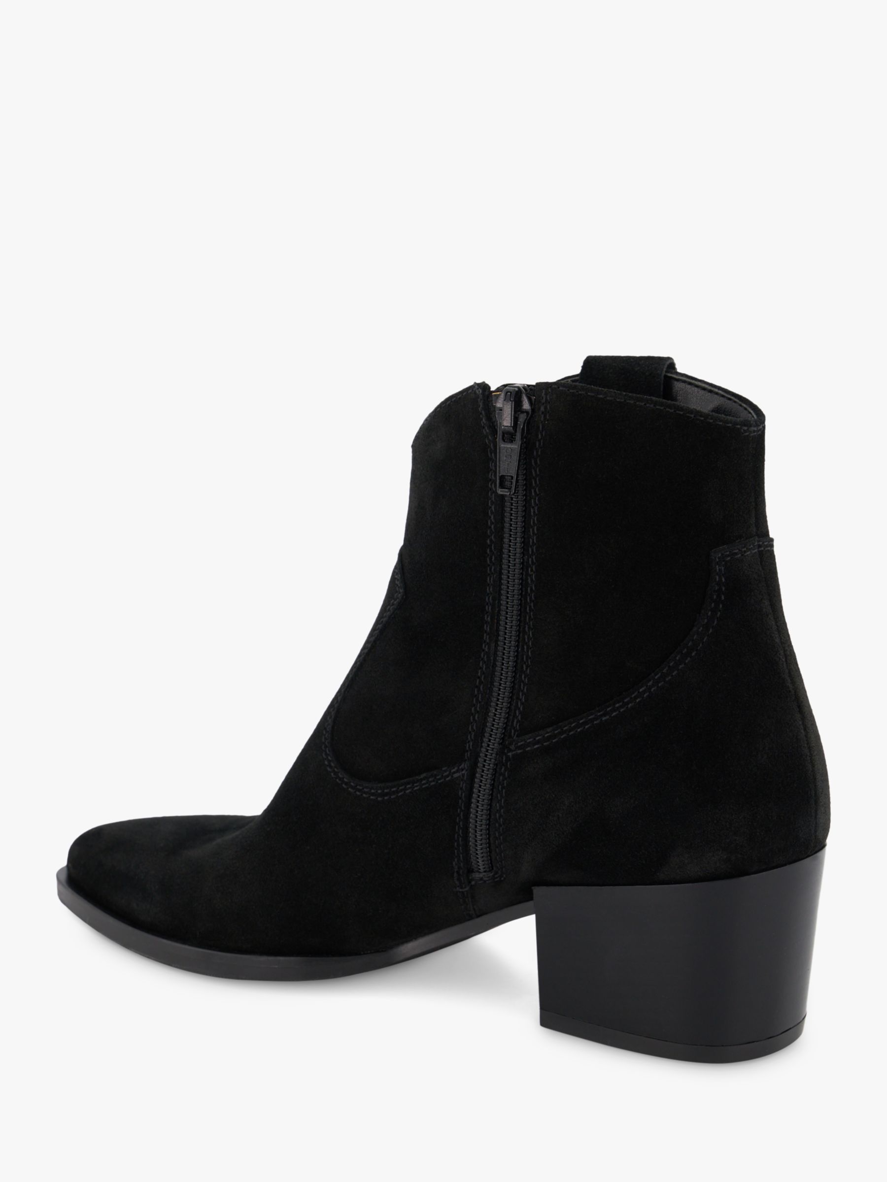 Buy Dune Possibility Suede Western Boots, Black Online at johnlewis.com