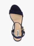 Dune Memee Suede Block Heel Sandals, Navy