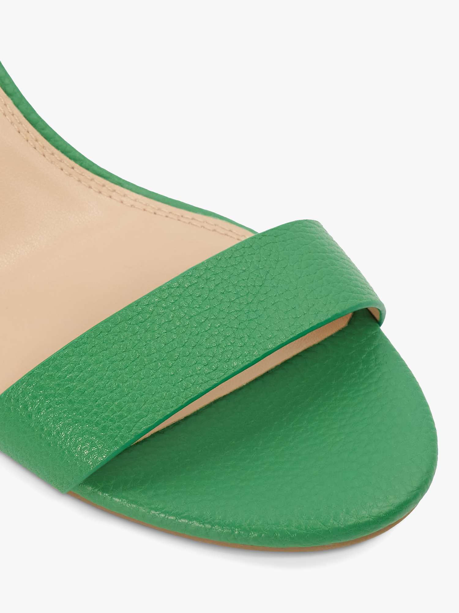 Buy Dune Memee Leather Block Heel Sandals, Green Online at johnlewis.com
