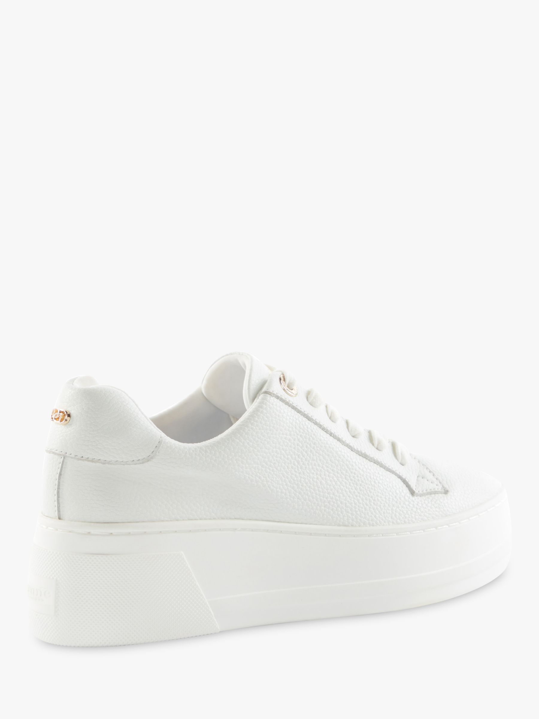 Dune Episode Leather Reptile Detail Flatform Trainers, White at John ...