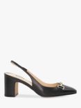 Dune Detailed Leather Block Heel Shoes, Black