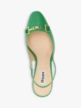 Dune Detailed Leather Block Heel Shoes, Green