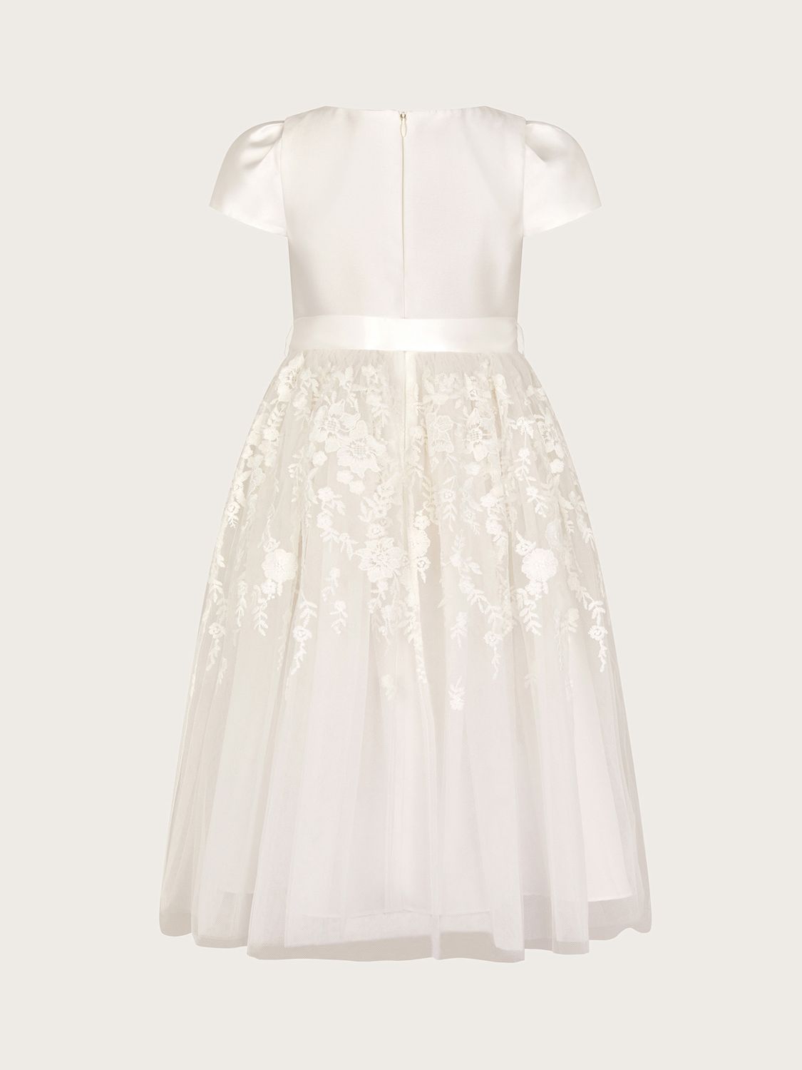 Buy Monsoon Kids' Petunia Satin Bow Dress, Ivory Online at johnlewis.com