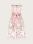 Monsoon Kids' Alicia Floral Lace Dress, Pink