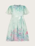 Monsoon Kids' Alium Print Dress, Aqua