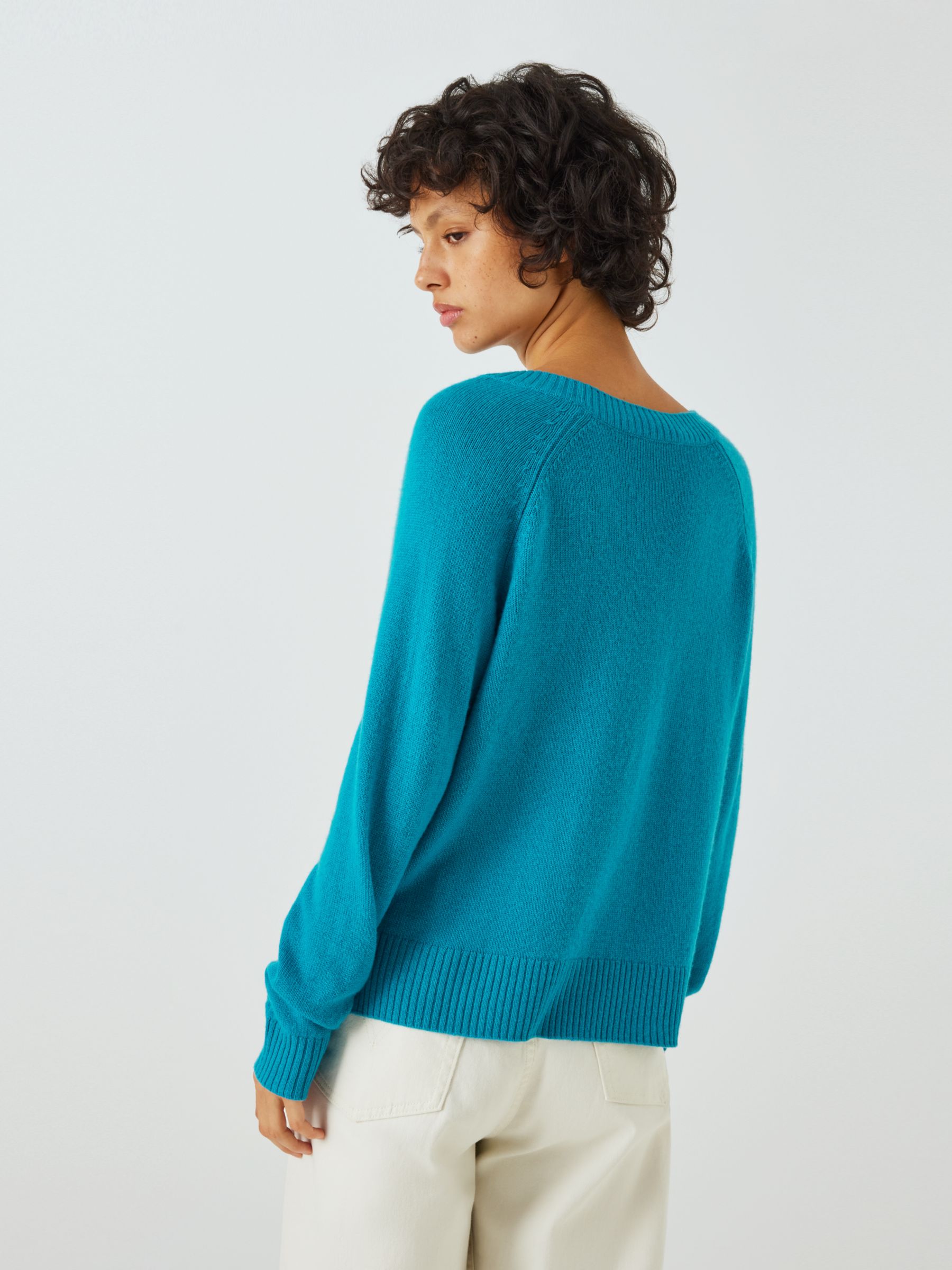 Weekend MaxMara Scatola Relaxed Cashmere Jumper, Turquoise at John ...