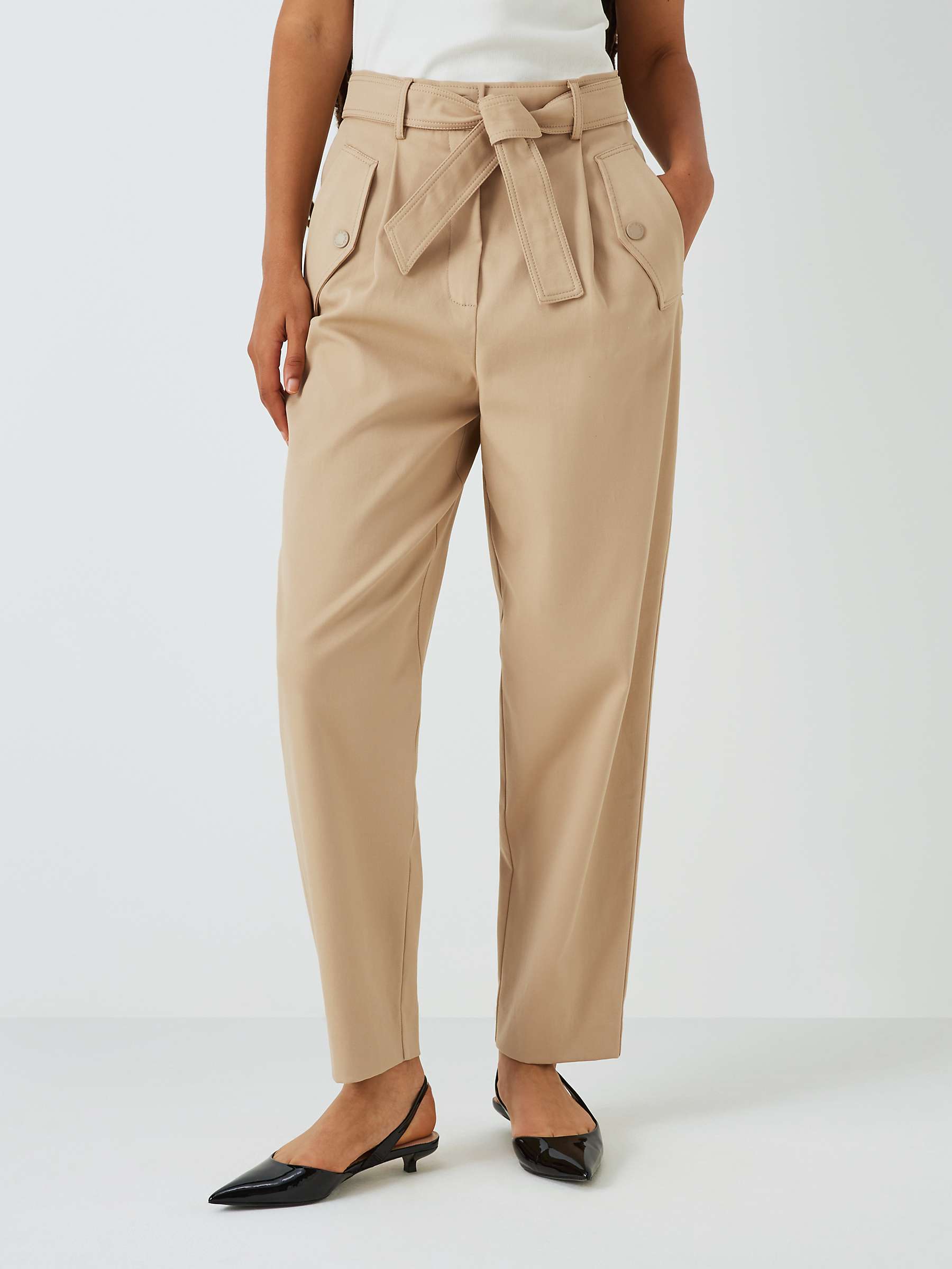 Buy Weekend MaxMara Occ High Rise Belted Trousers, Sand Online at johnlewis.com