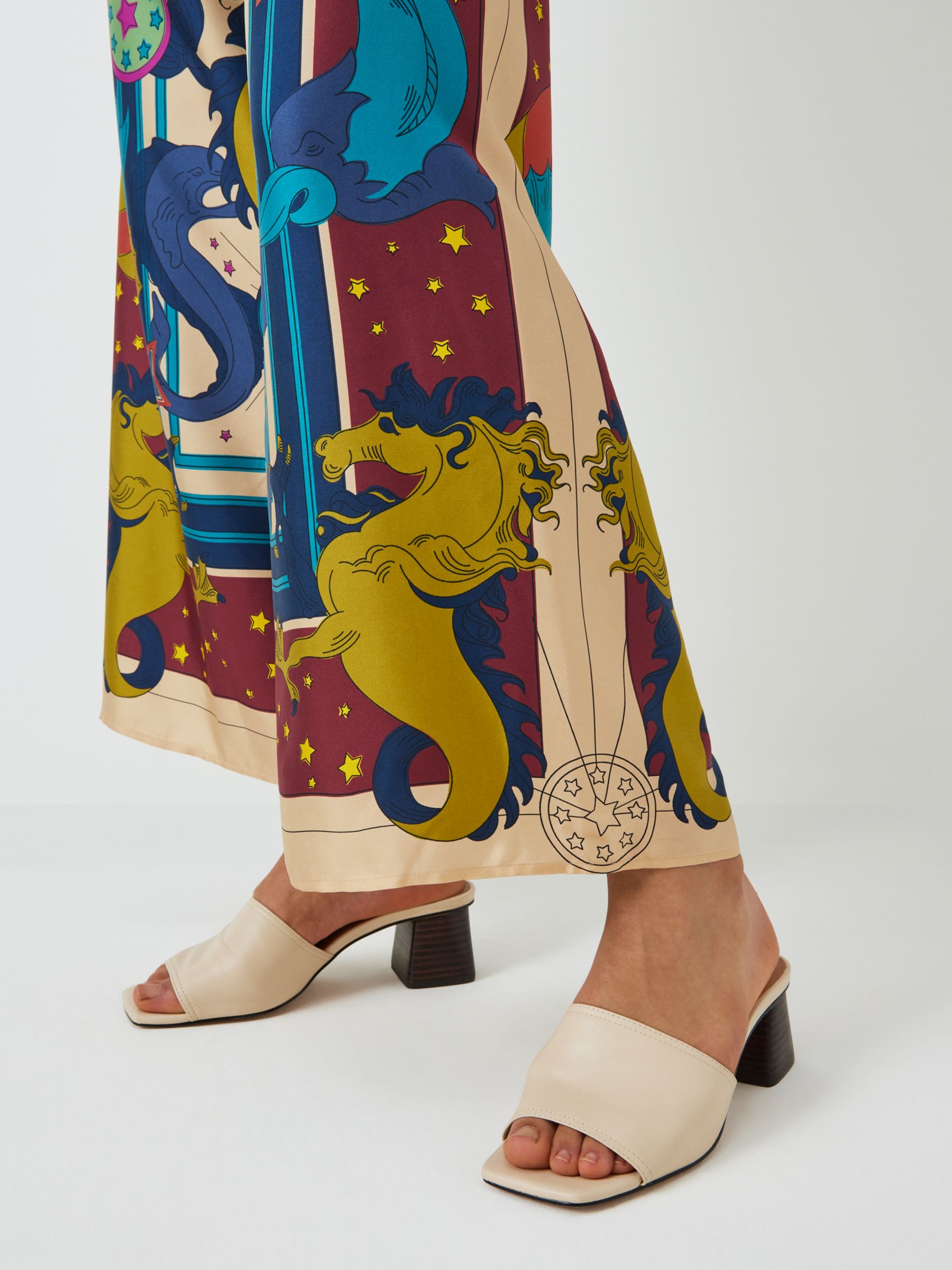 Buy Weekend MaxMara Fano Celestial Dragon Print Silk Trousers, Multi Online at johnlewis.com