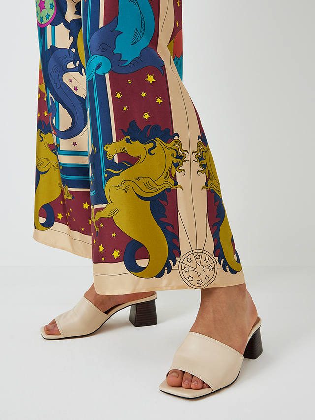 Weekend MaxMara Fano Celestial Dragon Print Silk Trousers, Multi