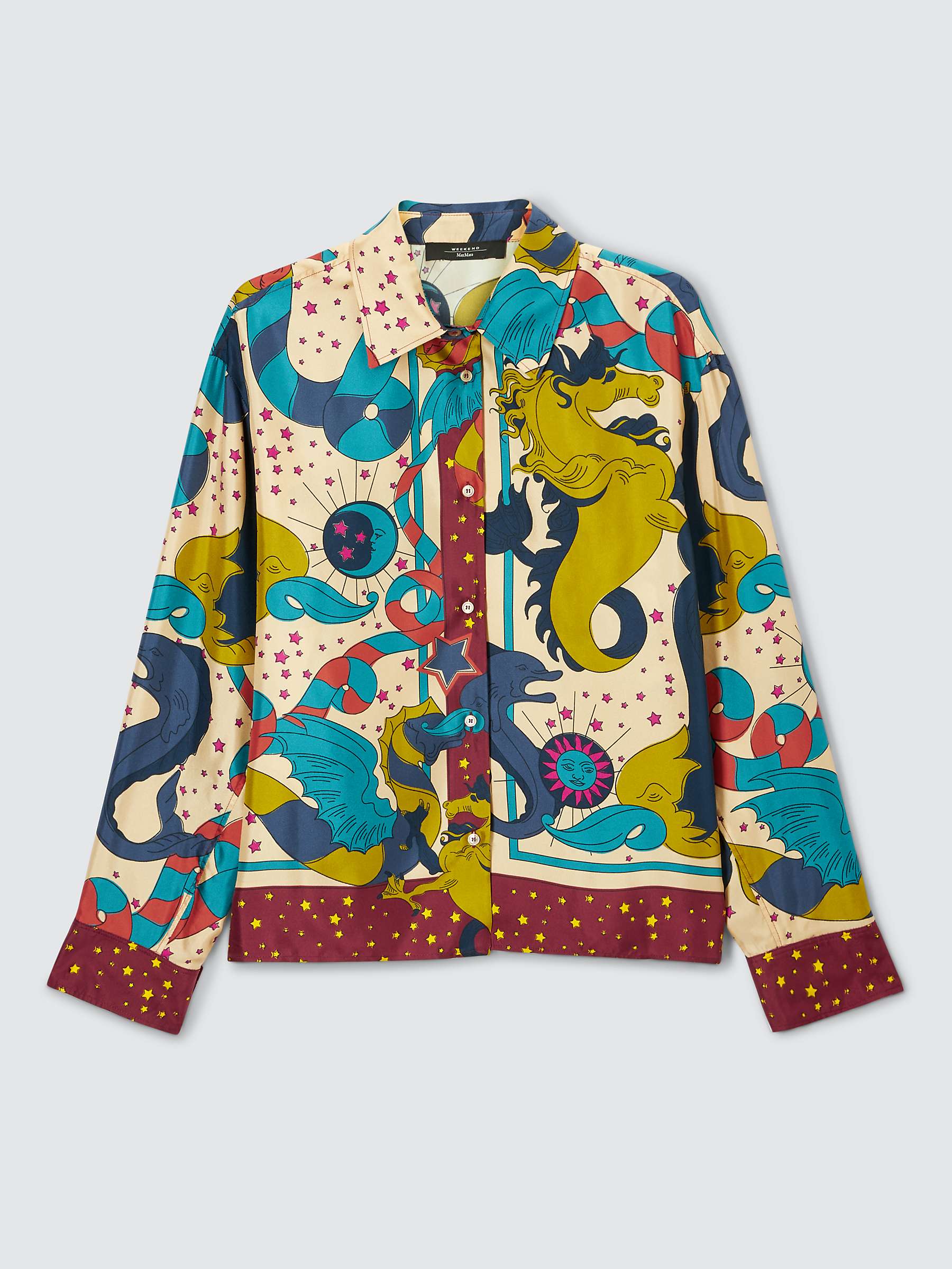 Buy Weekend MaxMara Caio Celestial Dragon Print Silk Shirt, Multi Online at johnlewis.com