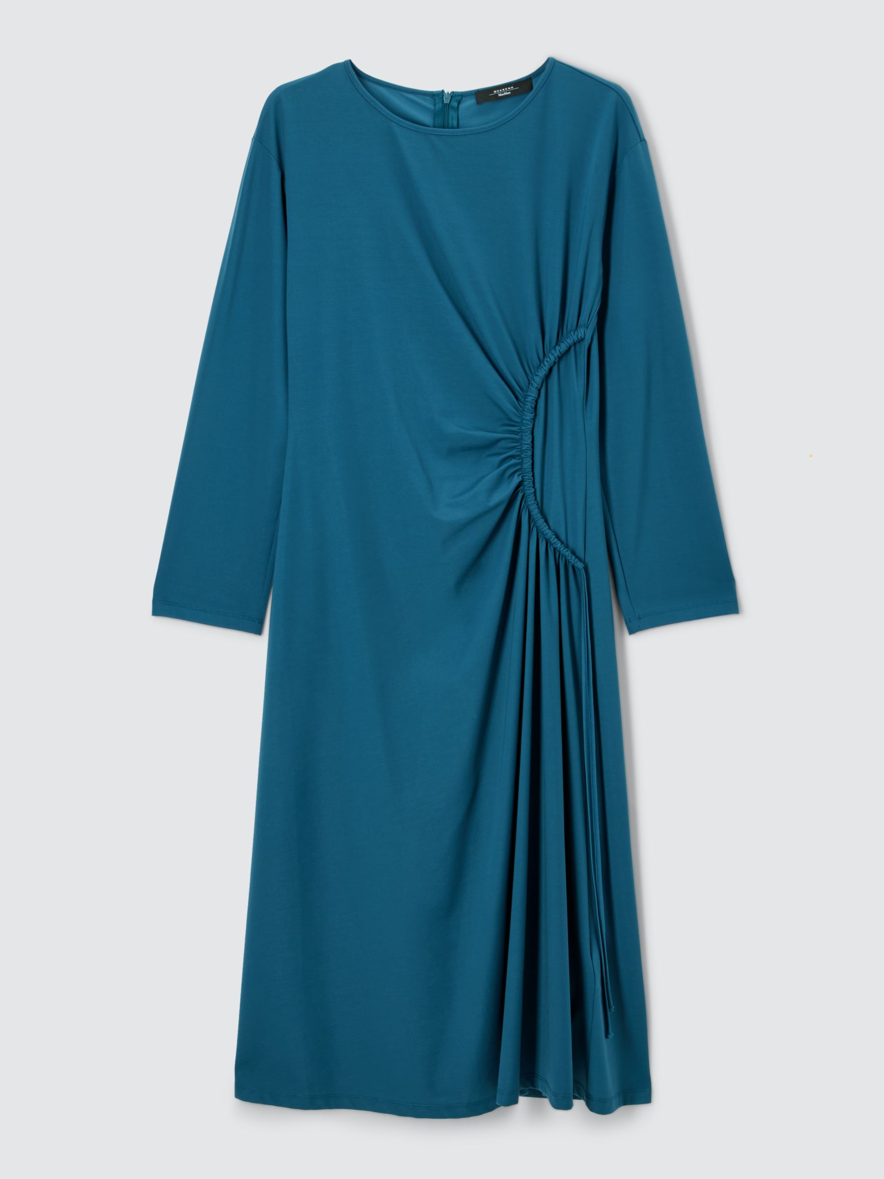 Weekend MaxMara Roma Asymmetric Ruched Midi Dress, Cobalt, XL
