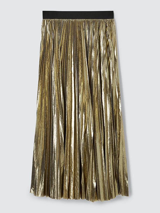 Weekend MaxMara Nurra Pleated Midi Skirt, Gold