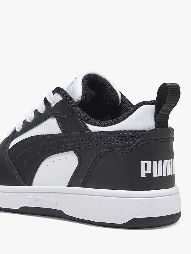 PUMA Kids' Rebound V6 Low Trainers,  Black/White