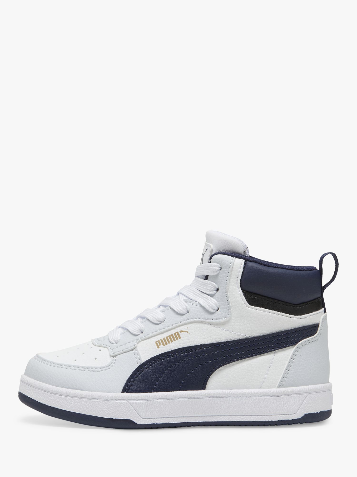 PUMA Kids' Caven 2.0 Mid Trainers, White/Navy, 2