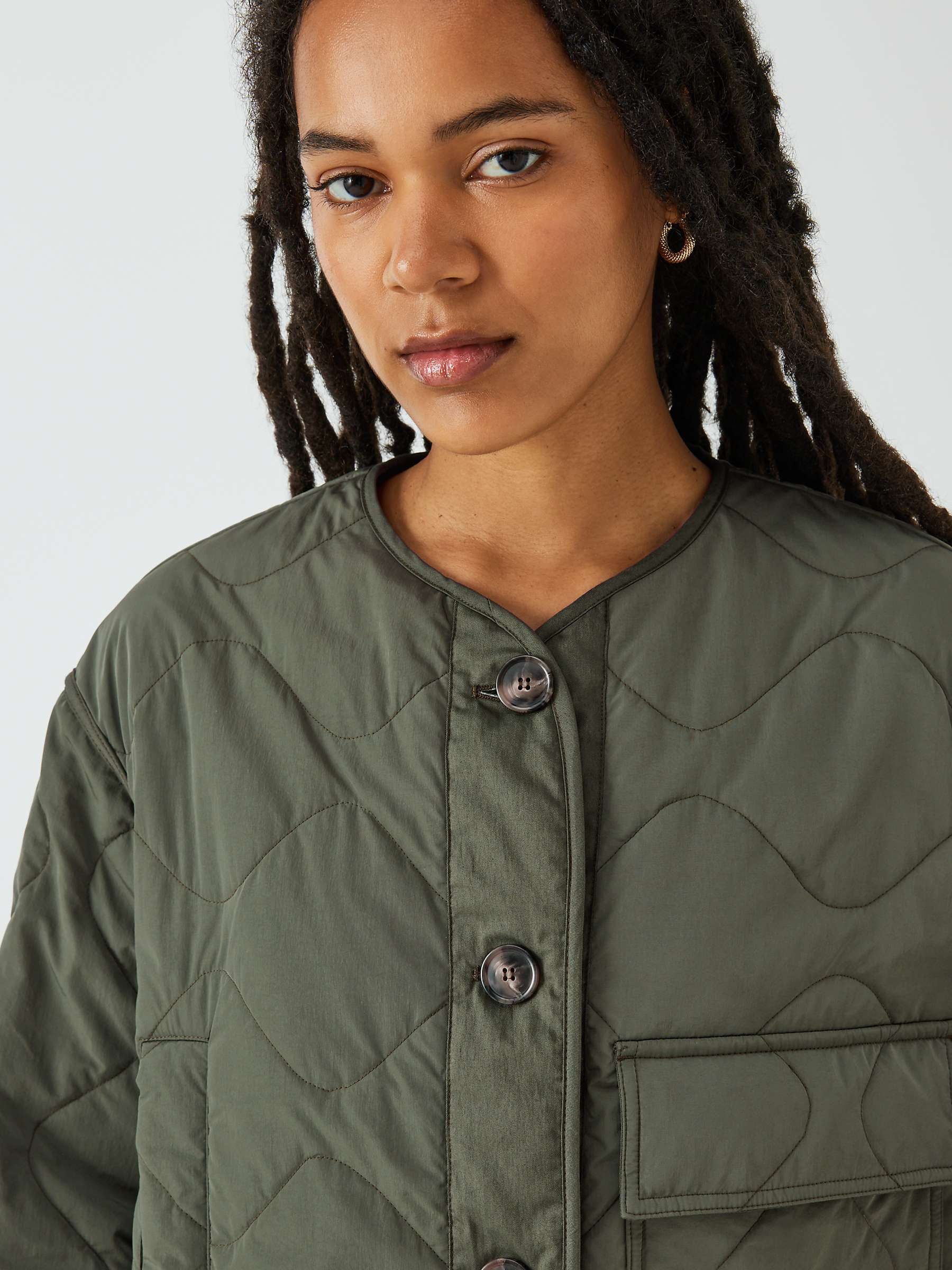 Buy Weekend MaxMara Umberta Quilted Jacket, Green Online at johnlewis.com