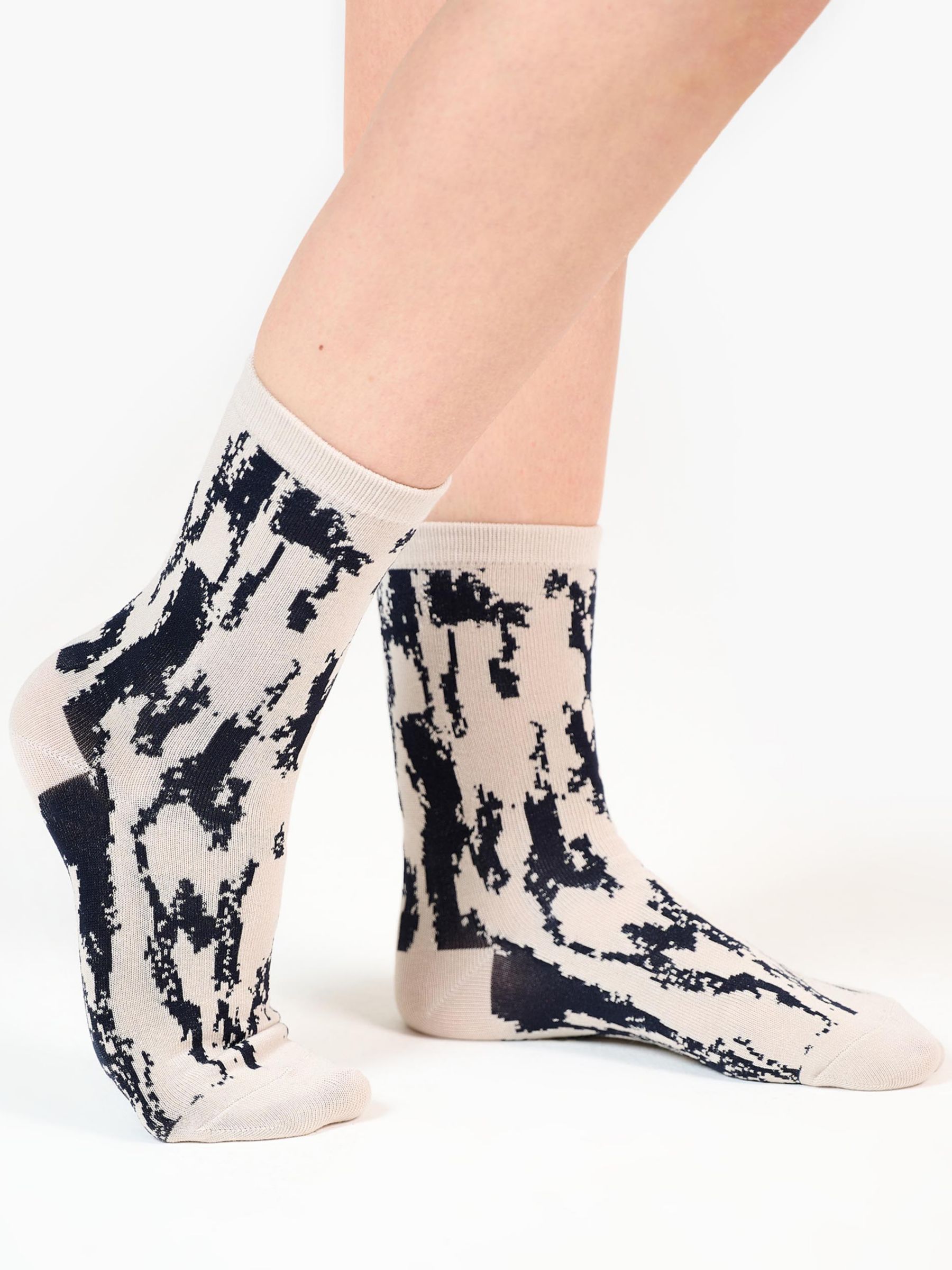 Tutti & Co Wildflower & Driftwood Patterned Socks, Pack of 2, Black/Multi, One Size