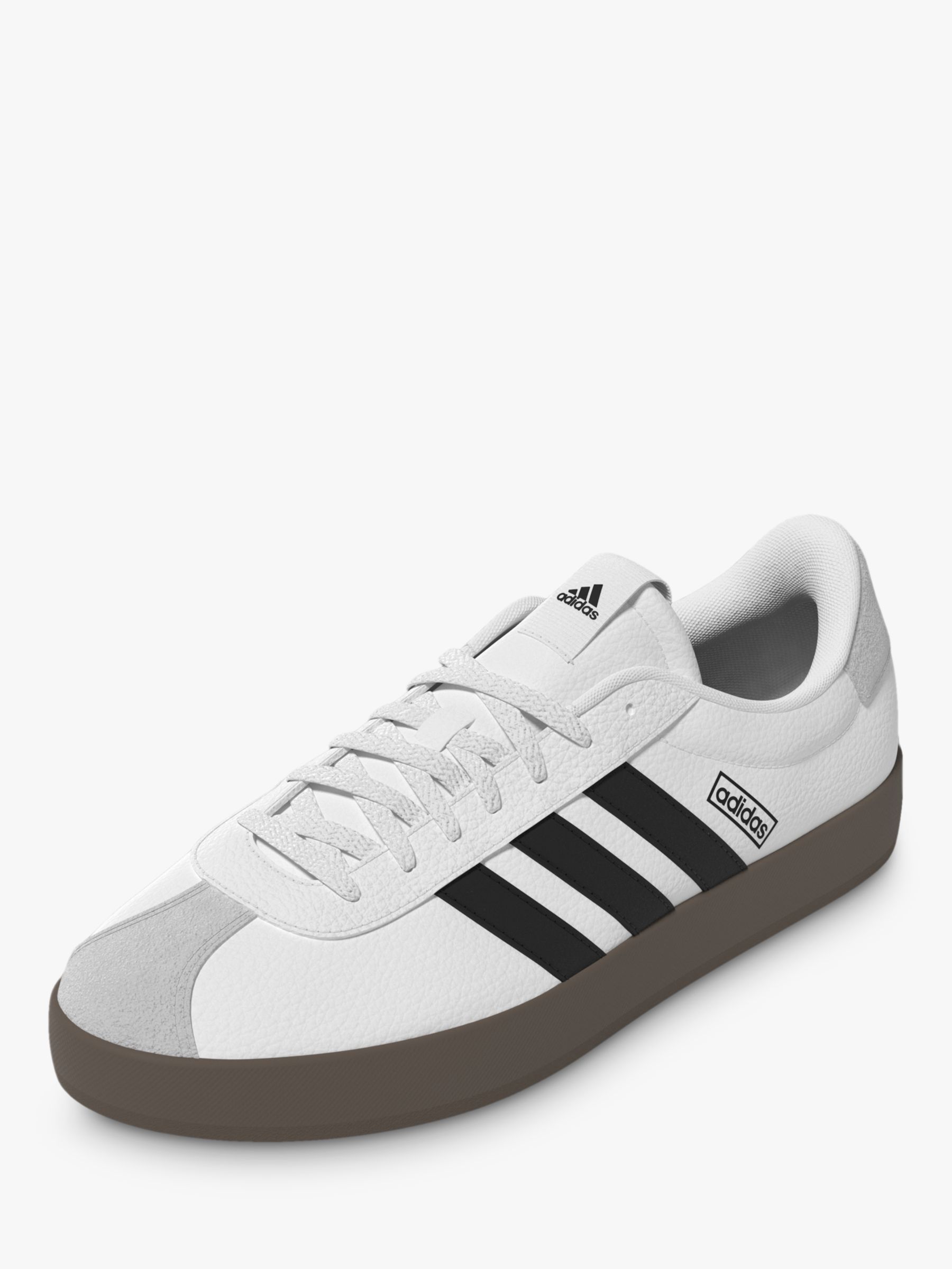 adidas VL Court Contrast Sole Trainers, White/Black, 4