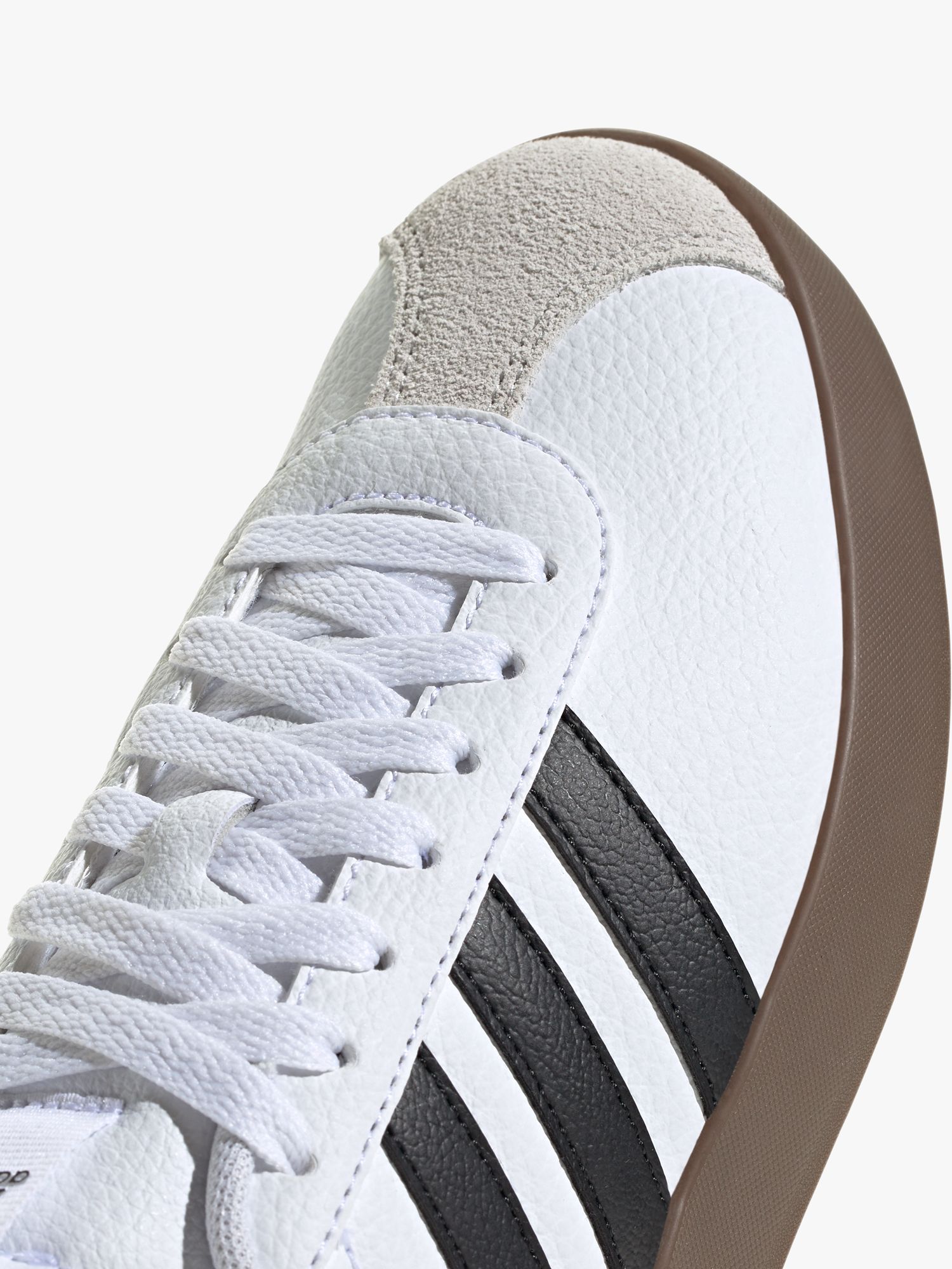 adidas VL Court Contrast Sole Trainers, White/Black at John Lewis ...