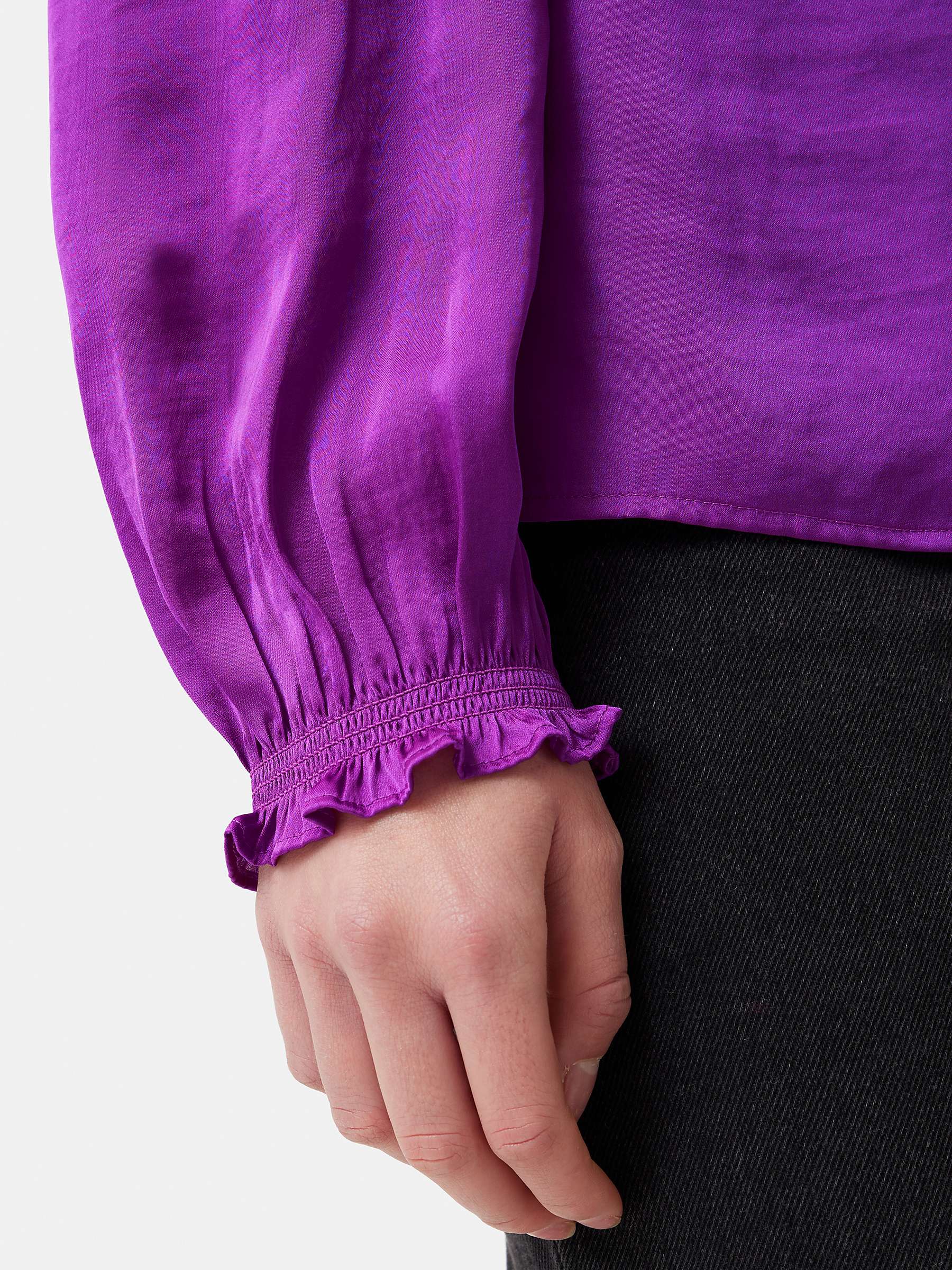 Buy Jigsaw Recycled Satin V Neck Top, Purple Online at johnlewis.com