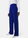 Jigsaw Wide Split Hem Tuxedo Trousers, Blue