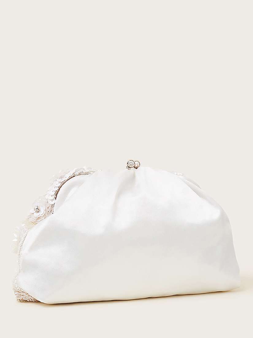 Buy Monsoon Sequin and Bead Flower Clutch Bag, Ivory Online at johnlewis.com