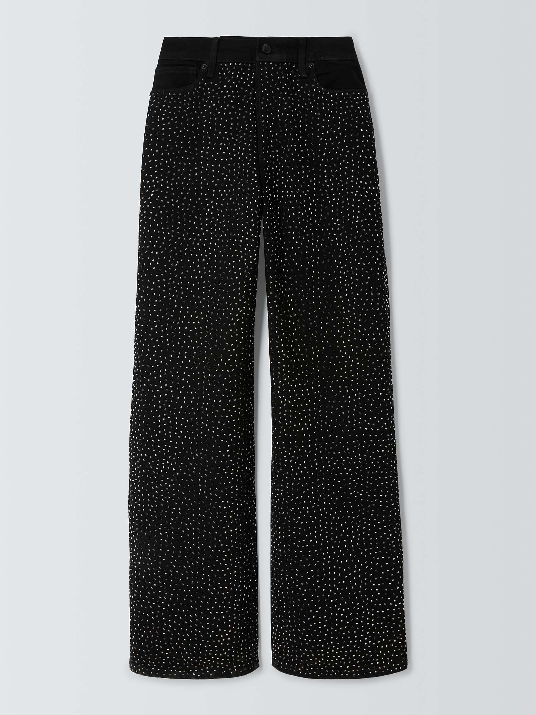 Buy Good American Relaxed Sparkle Wide Leg Trousers, Black Online at johnlewis.com