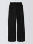 Good American Relaxed Sparkle Wide Leg Trousers, Black, Black