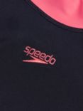 Speedo Kids' Colour Block UPF 40+ Long Sleeve Rash Top & Jammers Set, Black/Multi