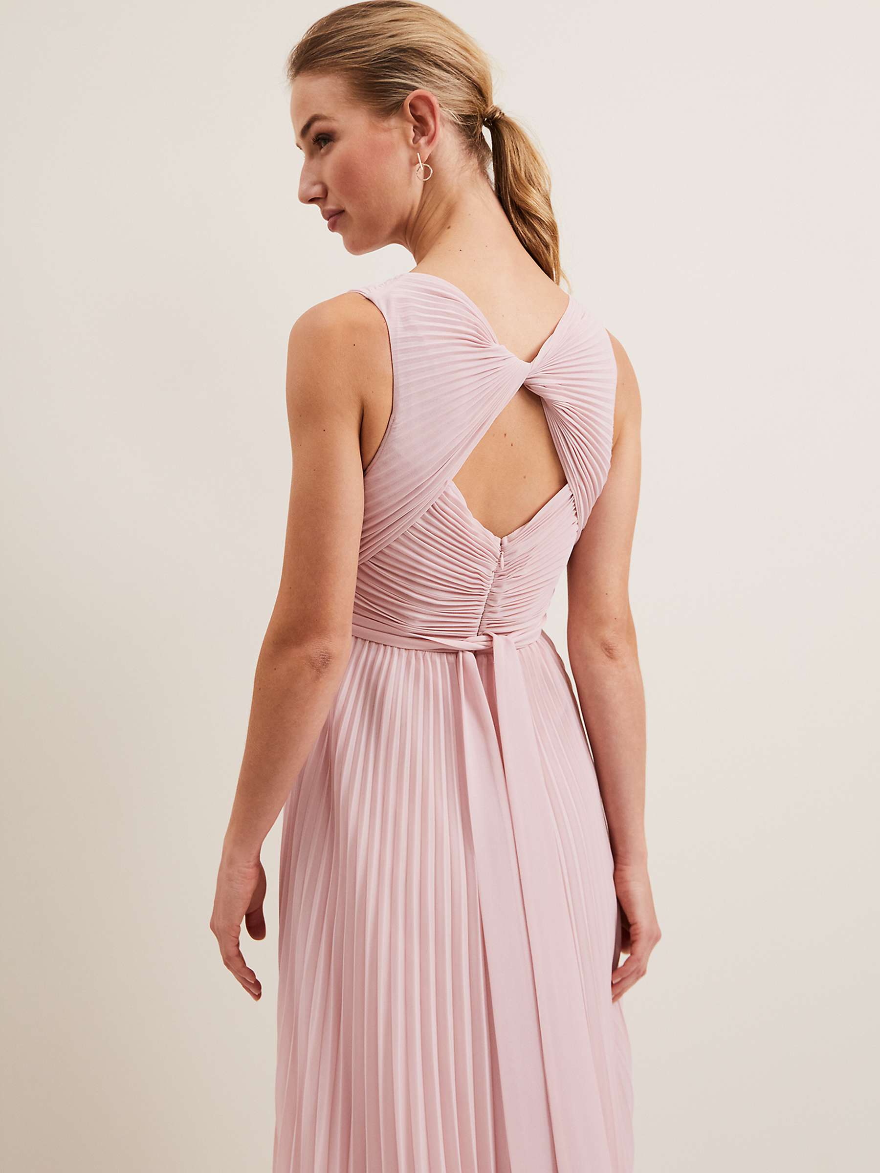 Buy Phase Eight Cressida Pleated Midi Dress, Antique Rose Online at johnlewis.com