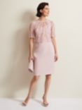 Phase Eight Lynette Lace Double Layer Dress, Pale Pink