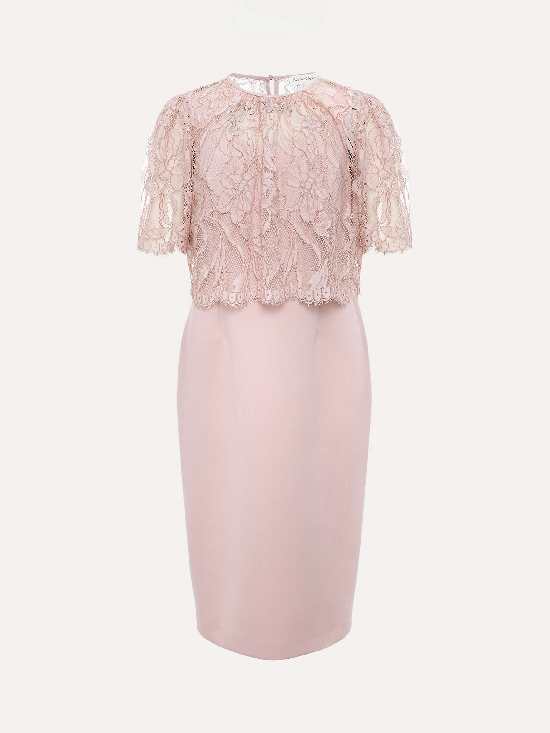 Buy Phase Eight Lynette Lace Double Layer Dress, Pale Pink Online at johnlewis.com