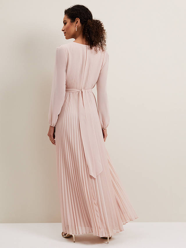 Phase Eight Alecia Pleated Maxi Dress, Antique Rose
