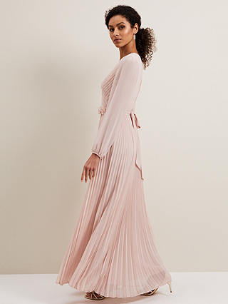 Phase Eight Alecia Pleated Maxi Dress, Antique Rose