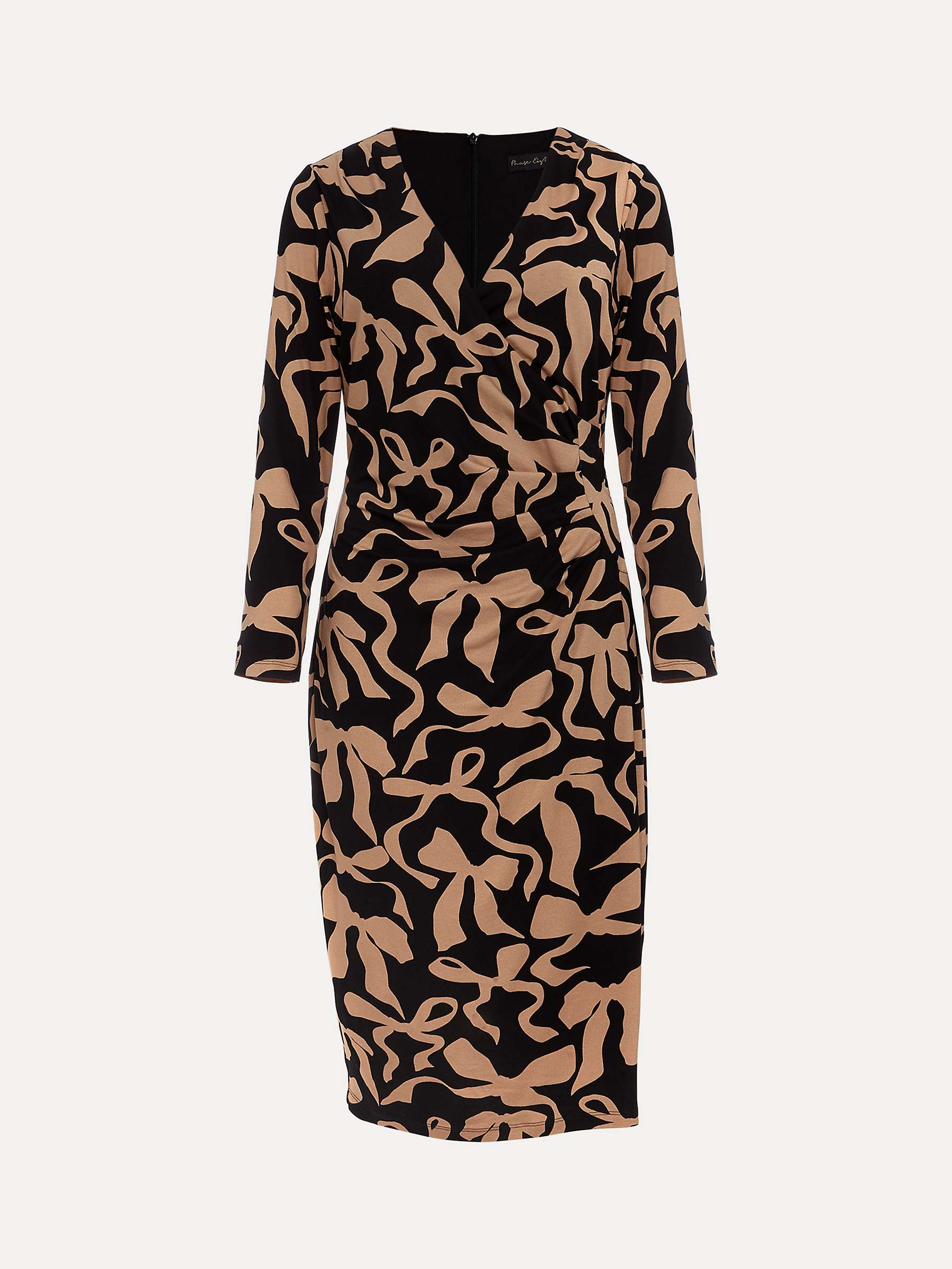 Buy Phase Eight Brooke Jersey Bow Bodycon Midi Dress, Black/Nude Online at johnlewis.com