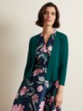 Phase Eight Salma Flared Hem Fine Cardigan, Green