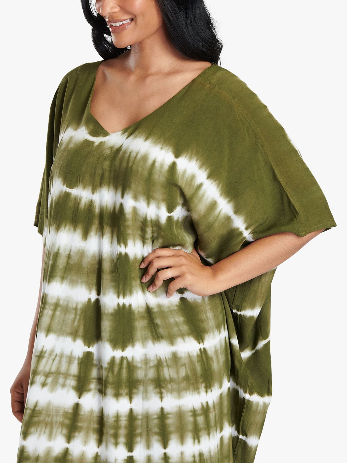 Buy South Beach Striped Tie Dye Maxi Dress, Olive/White Online at johnlewis.com