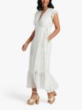 South Beach Sequin Detail Wrap Midi Dress, White