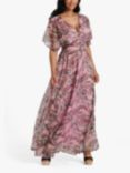 South Beach Floral Print Chiffon Maxi Dress, Multi