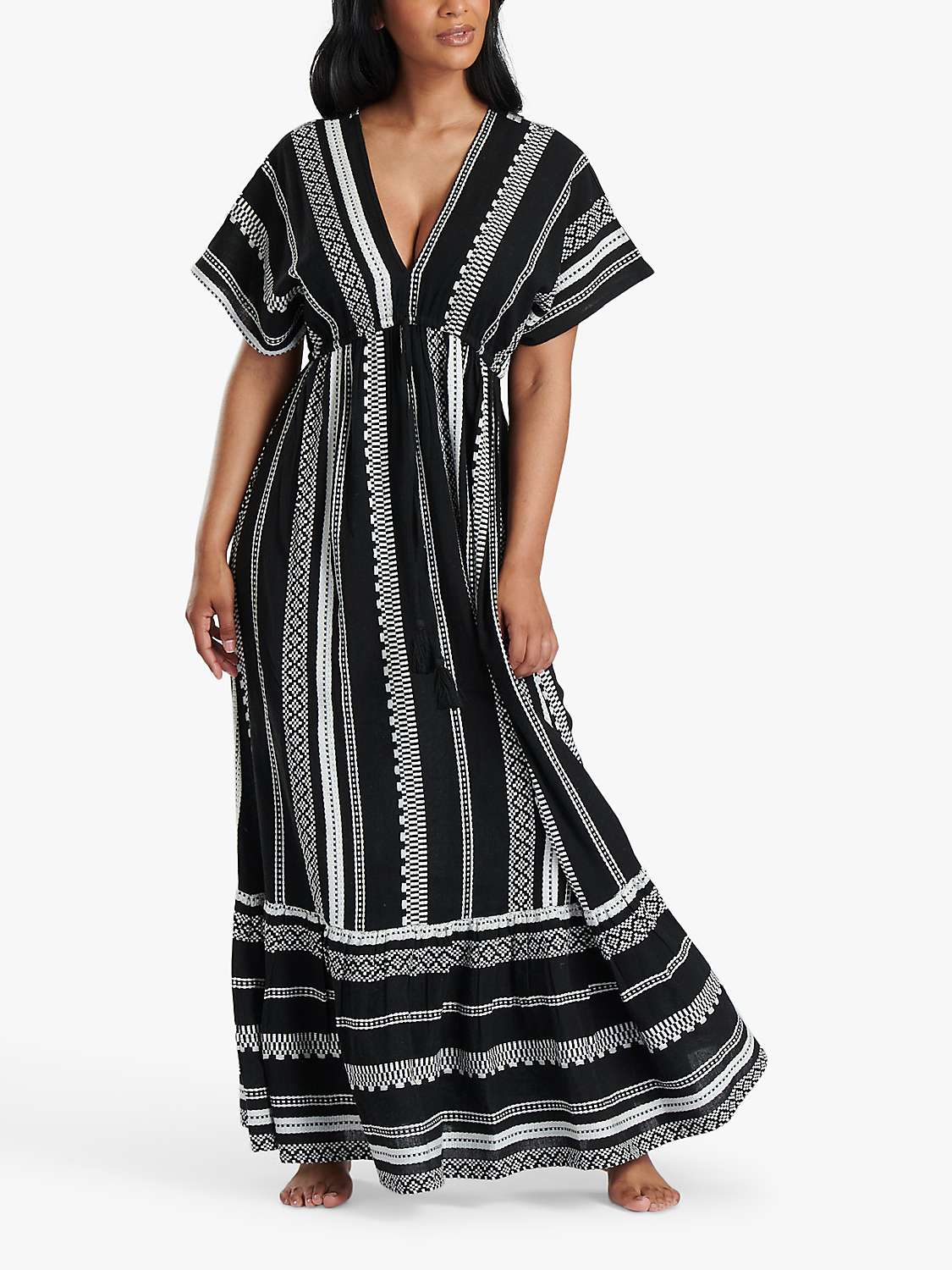 Buy South Beach Tiered Maxi Dress, Black Online at johnlewis.com