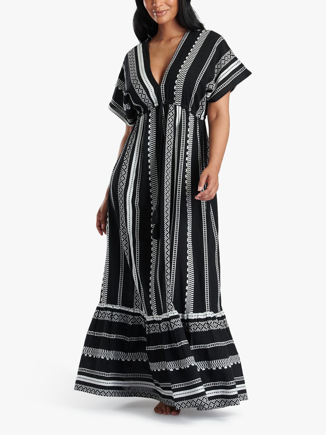 South Beach Tiered Maxi Dress, Black, 8