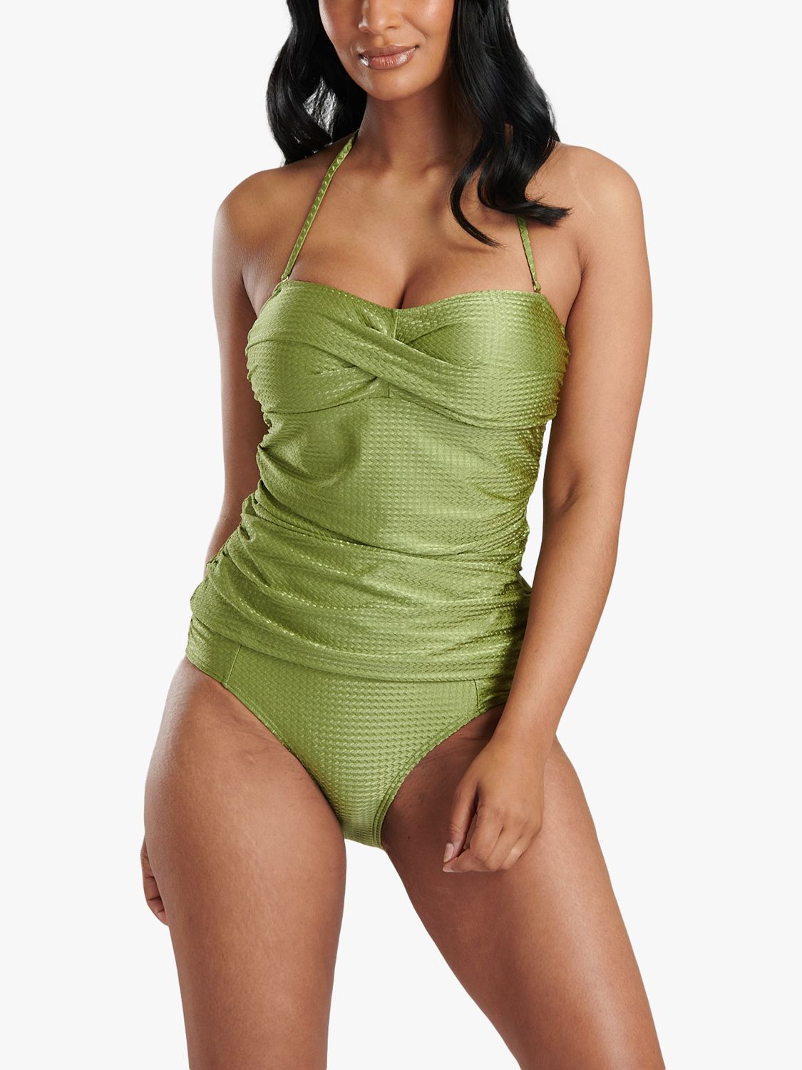 Buy South Beach Bandeau Tummy Control Tankini Brief, Olive Online at johnlewis.com